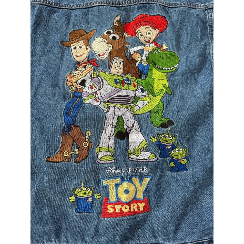 Disney Store Toy Story 25th Anniversary Denim Embroidered Trucker Jacket Sz XXL - Picture 7 of 16